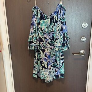 Lilly Pulitzer Blue and Green Floral Romper